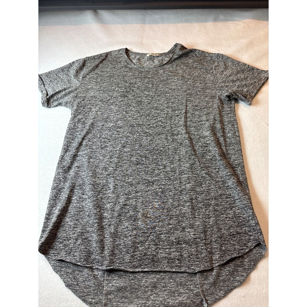 Calvin Klein Jeans T-Shirt Mens Medium Grey Space Dye Curved Short Sleeve Tee